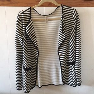 Black and white striped blazer